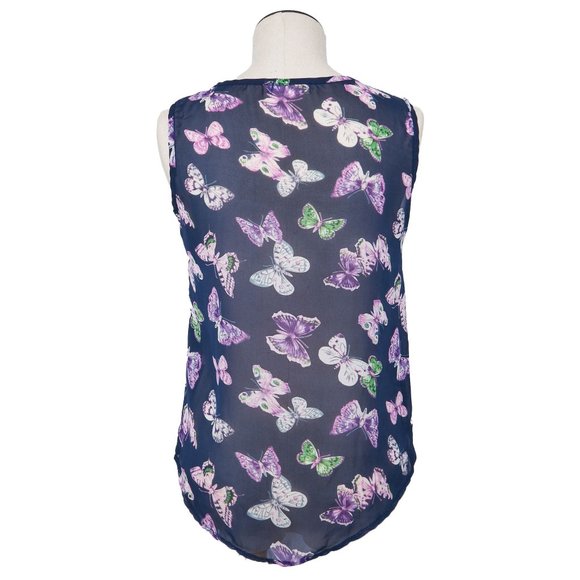 Baluoke Sheer Butterfly Tank, Butterfly Sleeveless Top, Sheer Top, Y2K - Medium - Picture 4 of 5